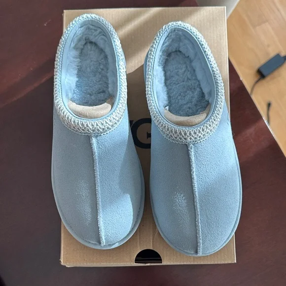 UGG Kids' Tasman II Light Gray / Blue Slippers - Picture 2 of 6